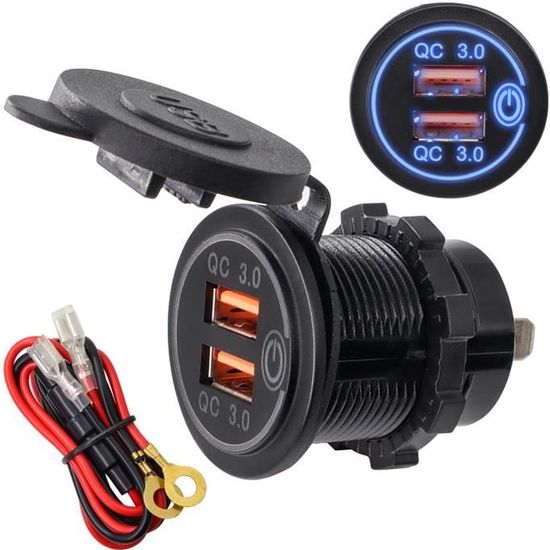 Allume-Cigare Voiture Double Prise 12V/24V Avec Interrupteur - Chargeur Extension 10A
