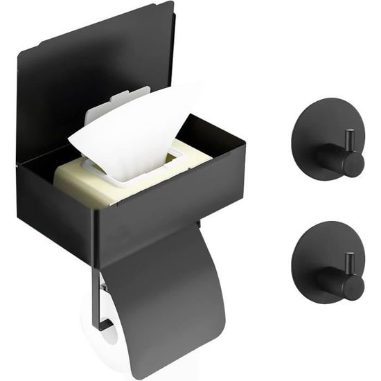 Porte-papier toilette autoportant avec compartiment de rangement supérieur - En acier inoxydable