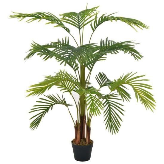 BINGO- Plante Artificielle Interieur Fausse Plantes avec pot Palmier Vert 120 cm8984
