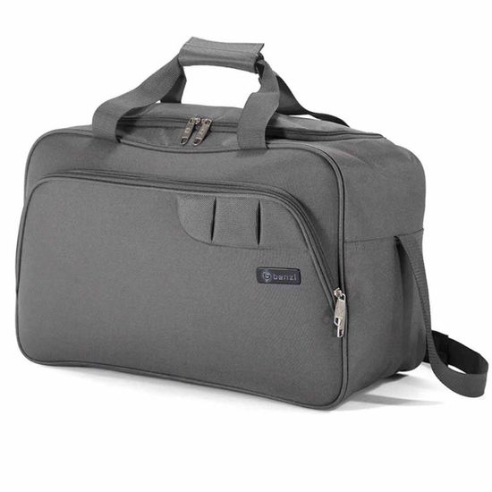 Sac De Voyage En Toile Et Bambou - Gris - 40,5 X 25 X 45 Cm - Grand Capacité Et Fond Renforcé