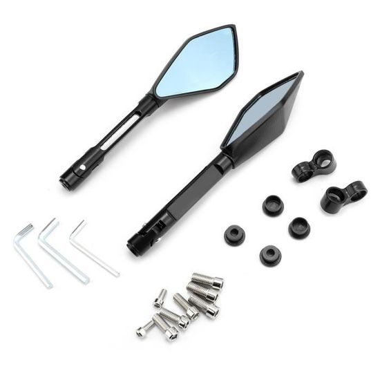 Rétroviseurs Moto Universels – Paire Chromée, Miroir Convexe Large Angle, Réglable Pour Scooter Ou Moto - 12