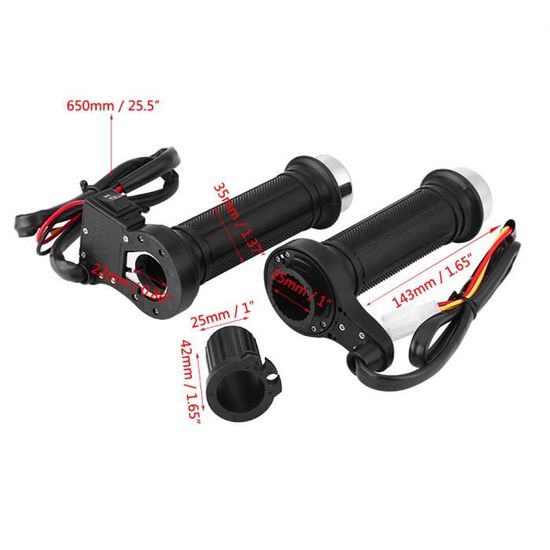 Poignées Chauffantes Moto 7/8" 22mm - Température Réglable 50-70°C - Universelles Pour VTT Et Motos