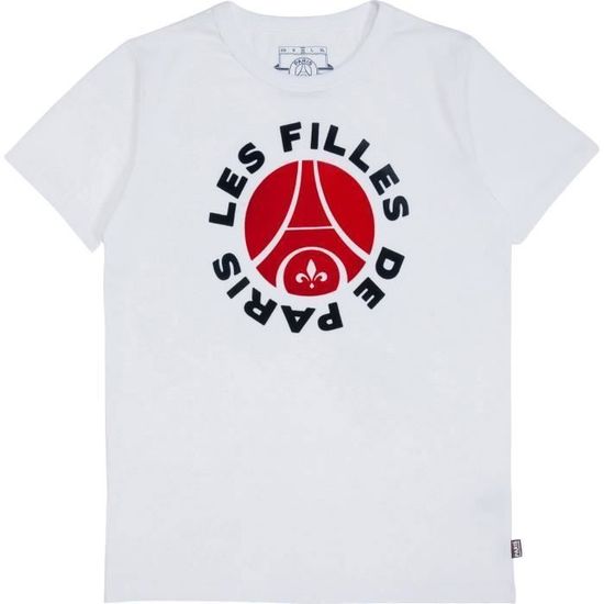 T-shirt PSG Femme – Collection Officielle Paris Saint-Germain, Coton, Tailles S à XL – 100% Fan