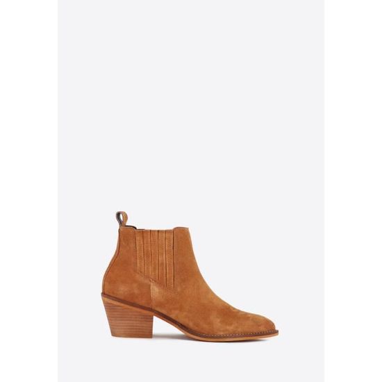Bottines en su dine marron femme JADEN KAPORAL Hauteur talon 6
