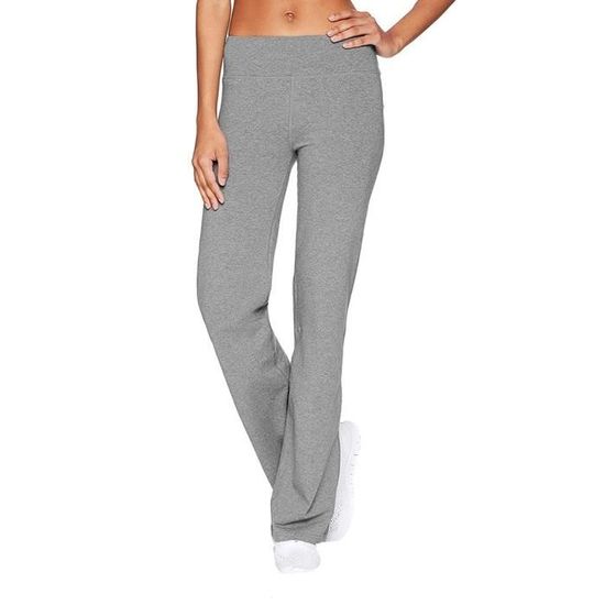 Pantalon Jogging Femme Taille Haute – Jambe Large Droite, Poches, Confort Sport & Quotidien, Couleur Unie