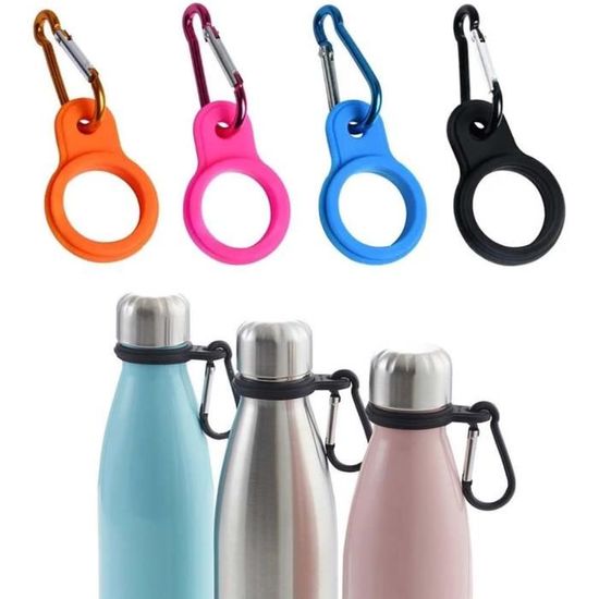 Pack De 6 Porte-bouteilles HABNI – Silicone Avec Mousquetons Et Sangles Nylon, Idéal Pour Randonnée, Vélo, Camping