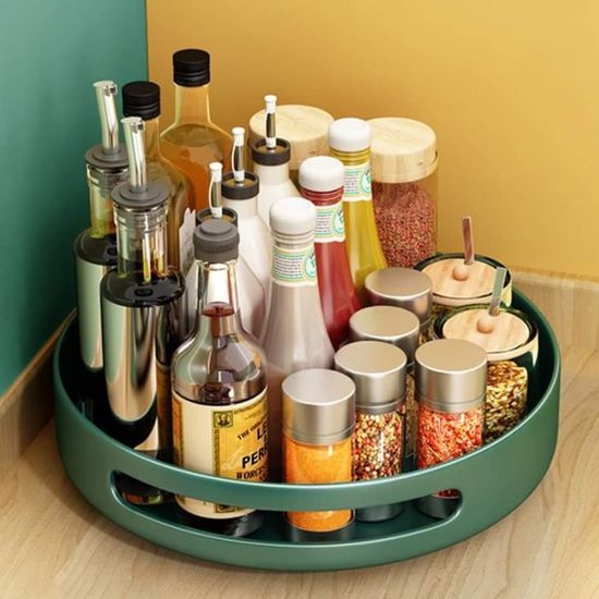 HGYZE Organisateur De Plateau Tournant Lazy Susan, 28cm Organizer Rangement Epices Rotatif