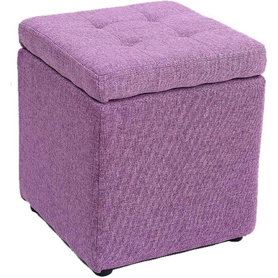 Banc de rangement | coffre de rangement | pouf tabouret vieux bois 42x42x45 cm bois d'ingénierie