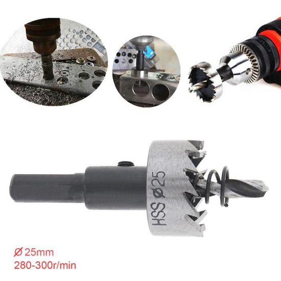 Scie à Trous 115mm (4,5 Pouces) HSS Bi-métal - Profondeur De Coupe 1 1/4 Pouce, 12 Dents, Pour Métal, Bois, Plastique