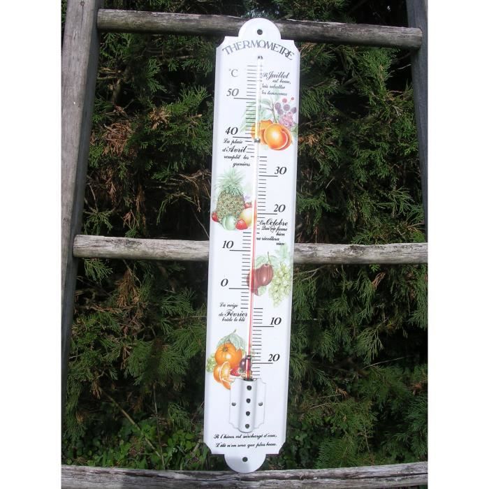 THERMOMETRE EMAILLE 25 cm jardin MOTIF AU CHOIX  NEUF EMAIL VERITABLE FAB FRANCE 