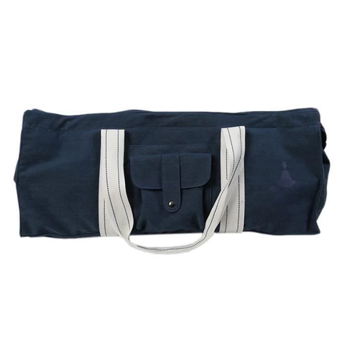 Sac De Yoga En Toile Imperméable Bleu Sac De Tapis De Yoga Multifonctionnel Spécial De Grande Capacité De Sport De Fitness