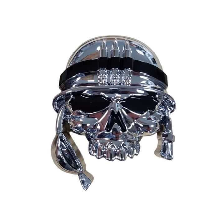 Emblème autocollant 3D sticker Chrome tête de mort skull Casque moto custom
