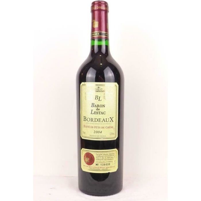 bordeaux baron de lestac fût de chêne rouge 2004 - bordeaux