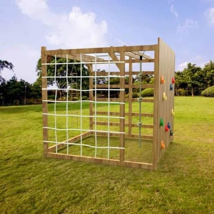 AIRE DE JEUX/CUBE MULTI-ESCALADE EN BOIS