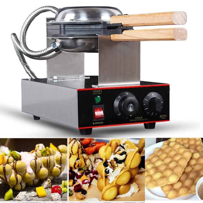 Gaufrier Electrique Oeuf Gâteau Four QQ Bubble Waffle Baker Maker Machine en acier inoxydable 220V