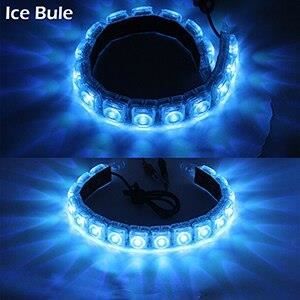 Ice Blue 8LED Transparent -Cawanerl – feu de jour pour voiture DRL, bande LED, feu de conduite, anti brouillard, blanc, glace, bleu,