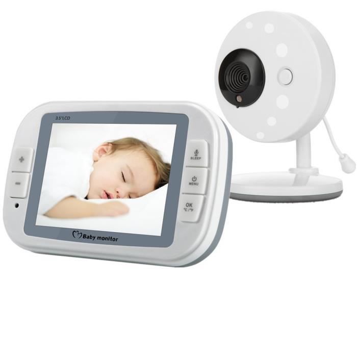 BABY PHONE - ECOUTE BEBE,Alarme électronique bébé sans fil 852 'lcd IR, moniteur de température nocturne, berceuses vidéo intercoms