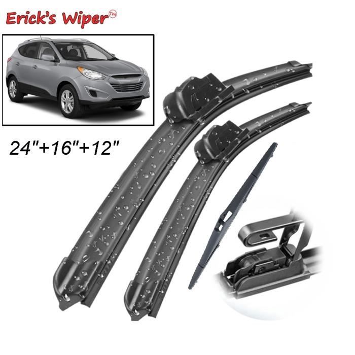 Balais d'essuie-glaces,Erick's Kit d'essuie glace avant et arrière, pour Hyundai Tucson MK2 ix35, 2010 2015, 24 - 16- 12 pouces,