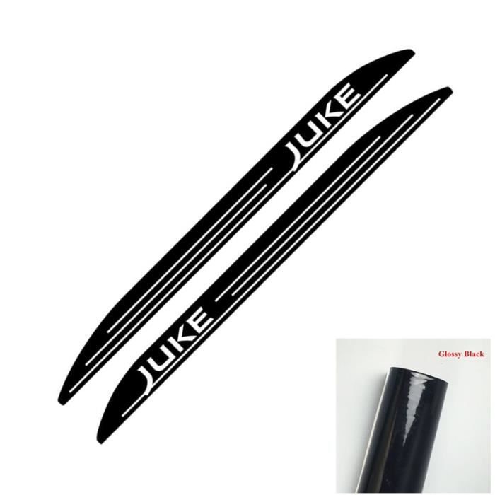 Glossy black -Bandes de course des deux côtés pour Nissan JUKE NISMO, autocollants de jupe de porte de voiture, style sportif, décor