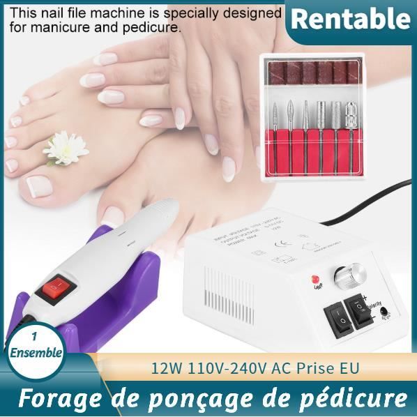 Kit Ponceuse à Ongles Polissoir Appareil Electrique Nail Drill Professional pour Ongle Pied HB0043