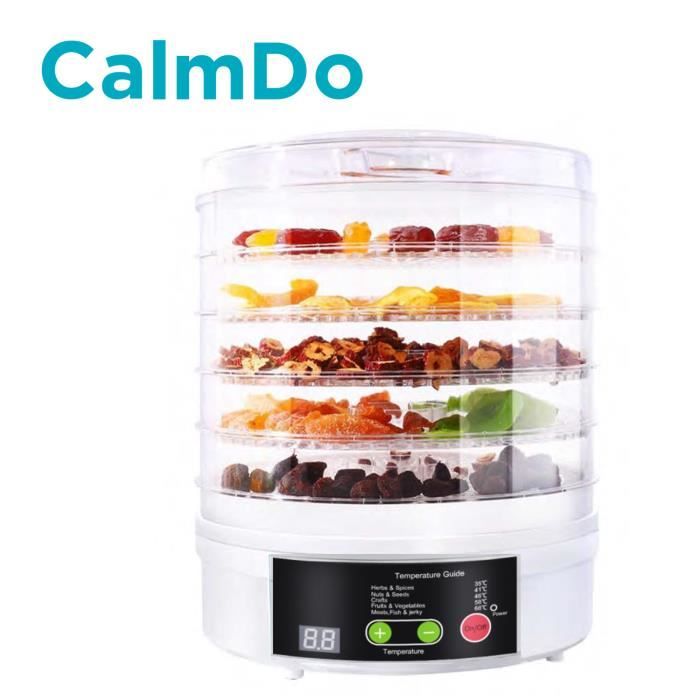 Déshydrateur d'aliments, séchoir à fruits électrique de comptoir pour la viande, le bœuf, le jerky, les fruits et les légumes avec 5