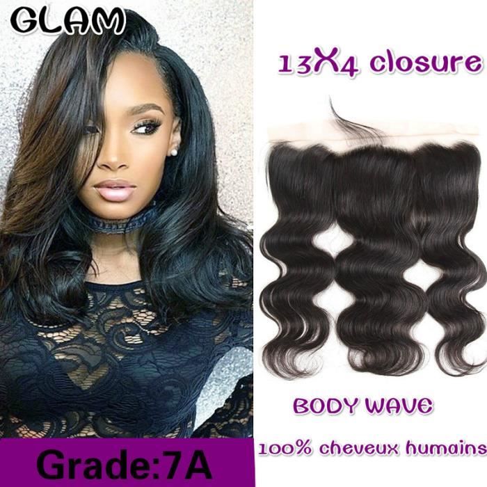 16pouce Top Lace Closure Free Part 13*4 Closure Ondule Bresilien Vierge Cheveux Naturels Humains