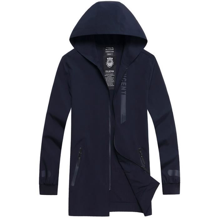 trench homme Dentelle trench Col de revers Couleur unie parka hommes Coupe slim Vêtement Masculin