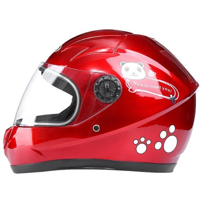 Casque intégral Moto Casque intégral Enfant Moto électrique Casque de sécurité Chaud pour bébé Collier Enfant