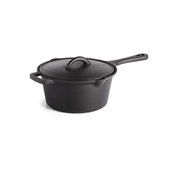 Casserole en fonte Ø18cm avec couvercle et côtés verseurs NAPOLEON