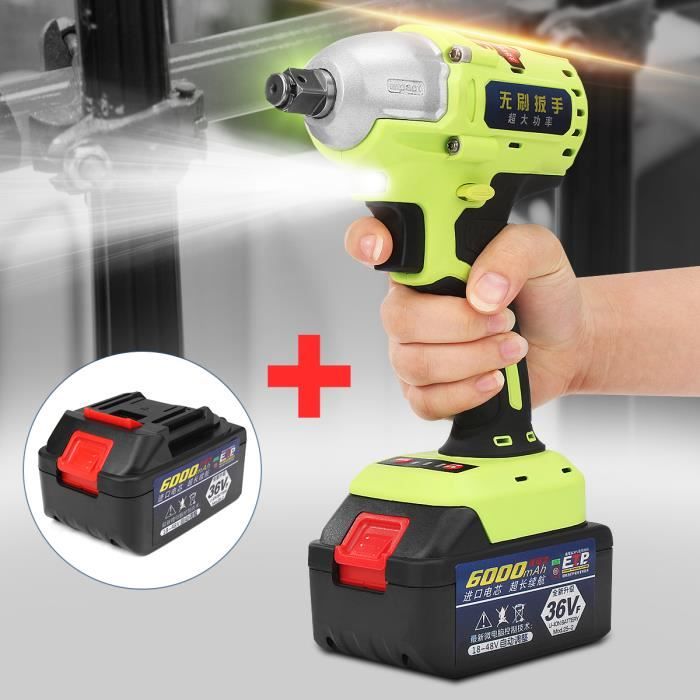 NEUFU Clé à Choc Sans Fil 1/2'' 7800mAh Visseuse 68V Li-ion Batterie Outil Kit