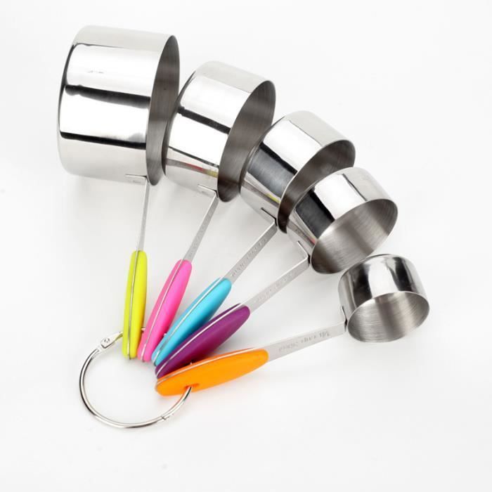 Ensemble de 10 tasses cuillères à mesurer en acier inoxydable Tasse à tasse a bec - gobelet - verre d'apprentissage repas bebe