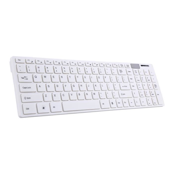 VINGVO clavier sans fil Kit combiné récepteur USB sans fil 2.4G pour souris et clavier optique pour ordinateur MAC PC blanc