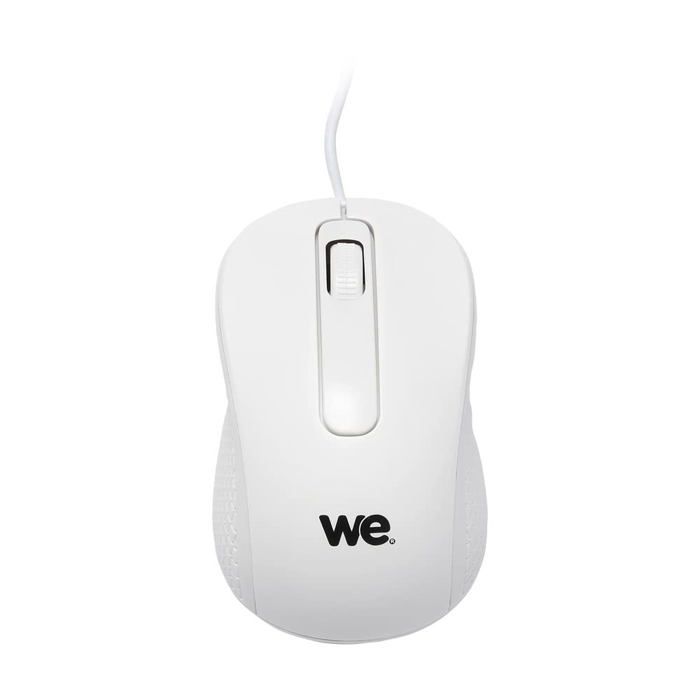 Souris filaire WE blanche finition métallique Blanc