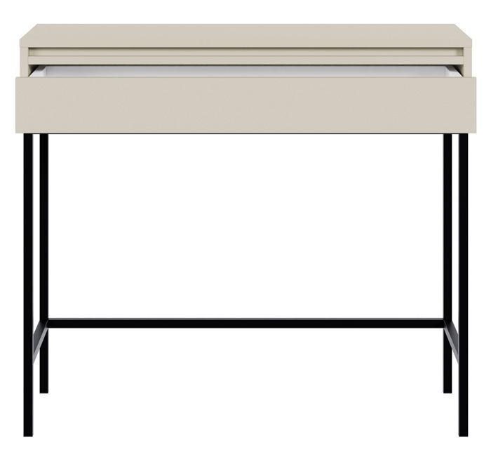 table console - evo - 90 cm - avec tiroir et cadre - grège
