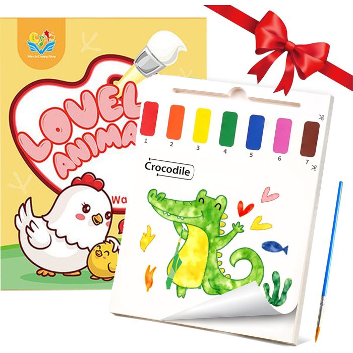 LEADSTAR Livre De Coloriage Aquarelle Dinosaures – 20 Pages, 7 Peintures + 2 Pinceaux – Dès 3 Ans – Format 28×21,2 Cm