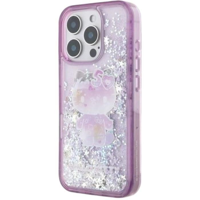 Hello Kitty Liquid Glitter 50th Anniversary Party Case for iPhone 16 Pro 6.3 HKHCP16LL50PPU - vue 2