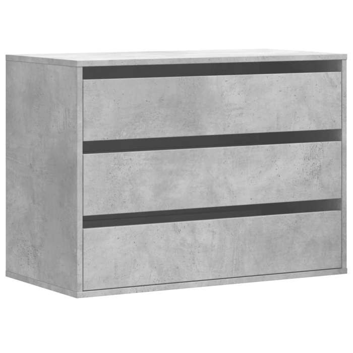 Commode Armoire dangle - mango - gris béton - 80x41x58 cm - bois dingénierie M233