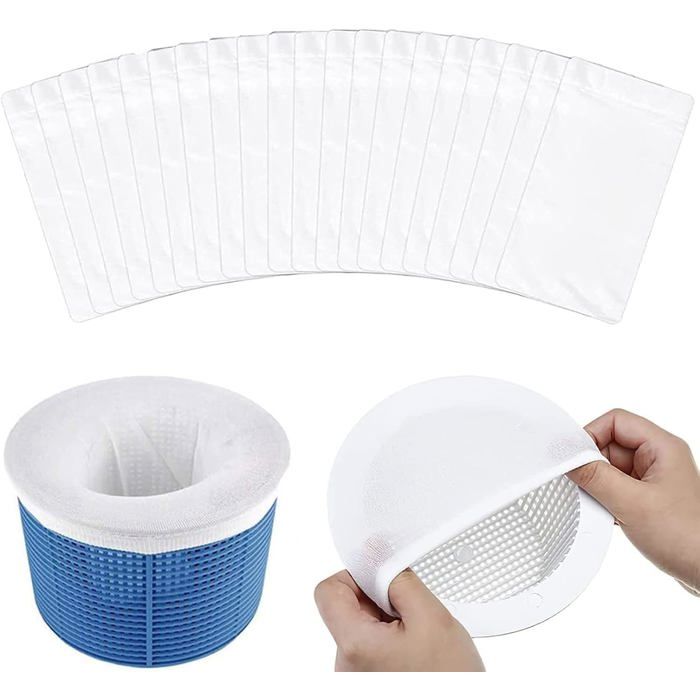 30 Chaussettes Filtre Skimmer Piscine - Nylon Réutilisable - Protection Système Filtration
