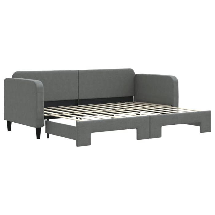 Lit simple Contemporain Banquette lit/Lit de jour avec gigogne sans matelas gris foncé 80x200 cm - 1 Place SP12075BED40555725