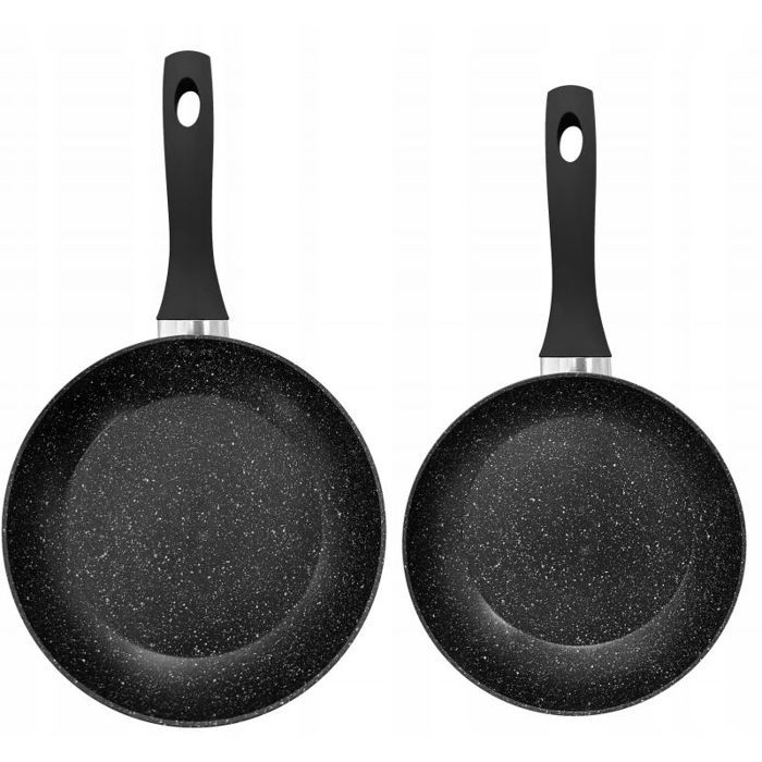 Poêle à Service SSW Avec Couvercle Verre 24cm Ou 28cm - Acier Inoxydable Anti-Adhésif