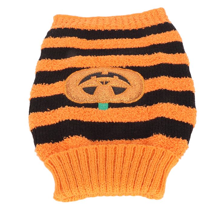 Pull dHalloween pour chien élégant mignon doux extensible rayé citrouille pour fête dHalloween usage quotidien taille M