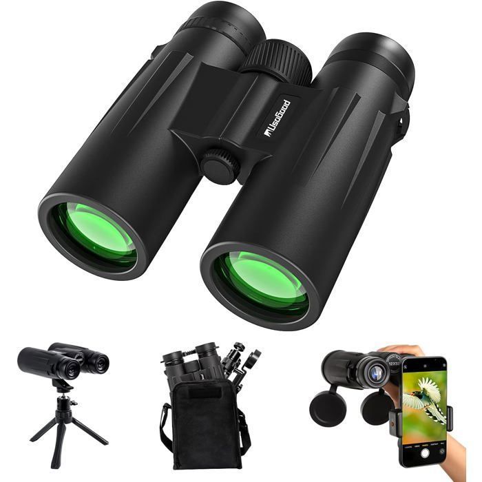 Jumelles 12x50 Pour Adultes – Prismes BaK4, Optique FMC, étanches – Chasse, Ornithologie, Concerts