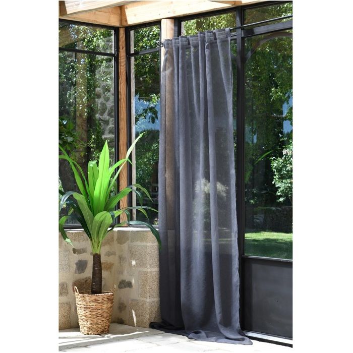 Voilage galon fronceur 140 x 260 cm Derbie anthracite