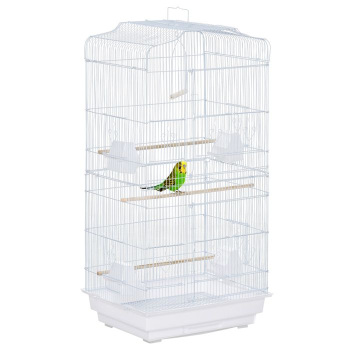 LIA Cage à oiseaux volière avec mangeoires perchoirs plateau excrément amovible cage pour canaris perruches perroquets