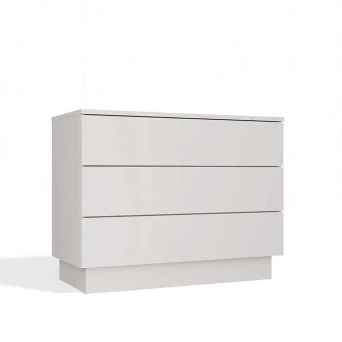 Commode - 3XE LIVING - 85 x 66 x 40 cm - 3 tiroirs - cachemire/beige - glissières à roulettes