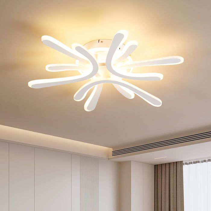 Plafonnier LED Design - 40W - Dimmable 2800K-6000K - Lampe de Plafond blanc avec Télécommande pour Salon