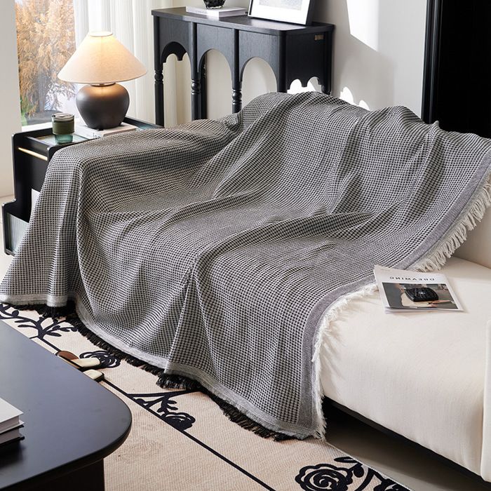 1 plaid/housse de canapé relaxante pour le bureau plaid de canapé - noir - 180 x 130 cm