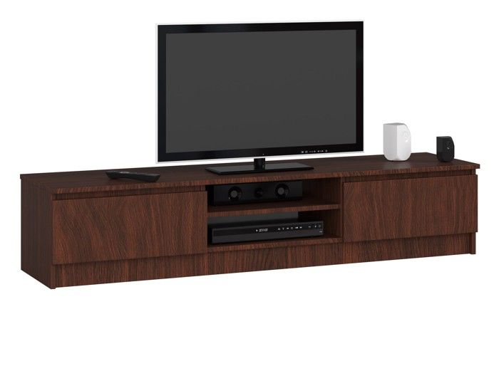 Meuble TV pour salon AKORD Wengé 160 cm 2 portes façade Wengé 2 étagères 160x40x33 cm Meuble TV pour salon AKORD Wengé 160 cm 2 portes façade Wengé 2 étagères 160x40x33 cm
