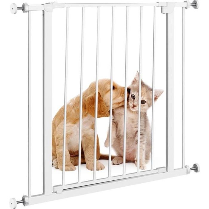 Barriere De Securite A Pression Murale Sans Percage Pour Enfants Animaux Domestiques Pour Escaliers Salon Balcon 76 X 77cm Blanc Cdiscount Puericulture Eveil Bebe