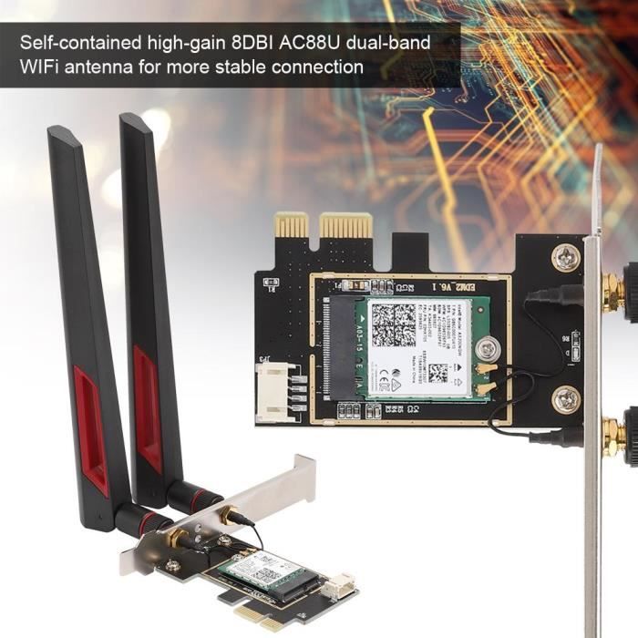 Carte Reseau Sans Fil Double Bande Pci E 2974 Mbps Intel Ax200 802 11ax Wifi6 Rac
